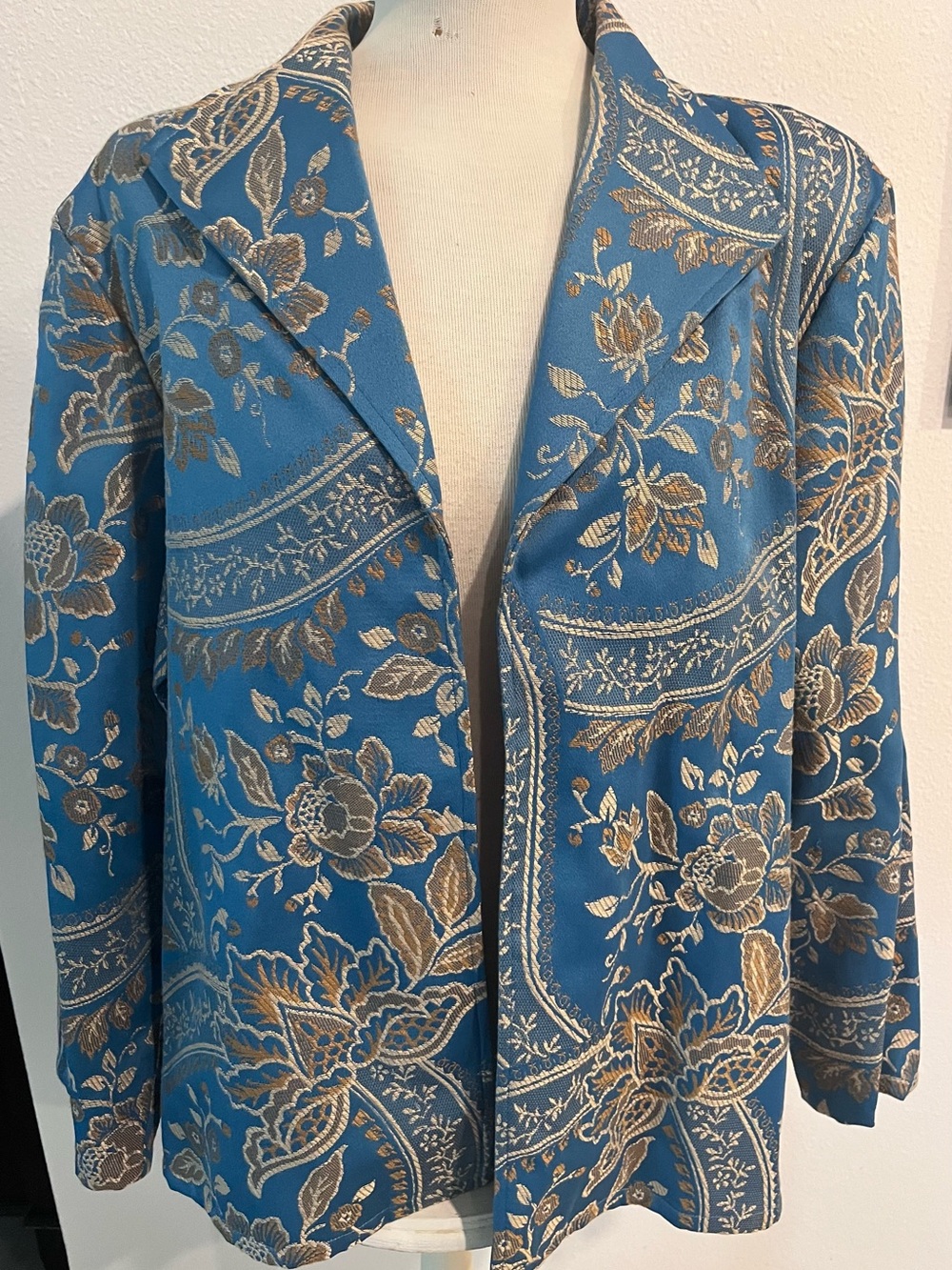 Vintage Susan Graver Floral Tapestry Jacquard Blazer